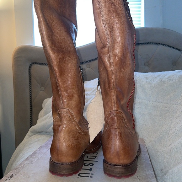 NWT BED|STU Janina Tan Flamingo Leather Boot - Picture 8 of 12